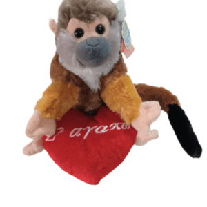 MINI SQUIRREL MONKEY WITH HEART 20CM